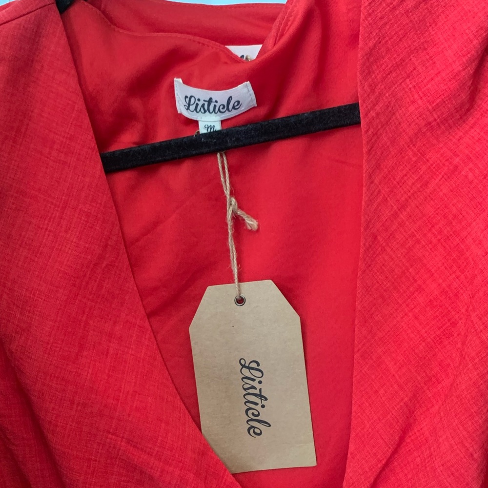 ❌SOLD❌ Listicle Red Summer Romper - Picture 3 of 5